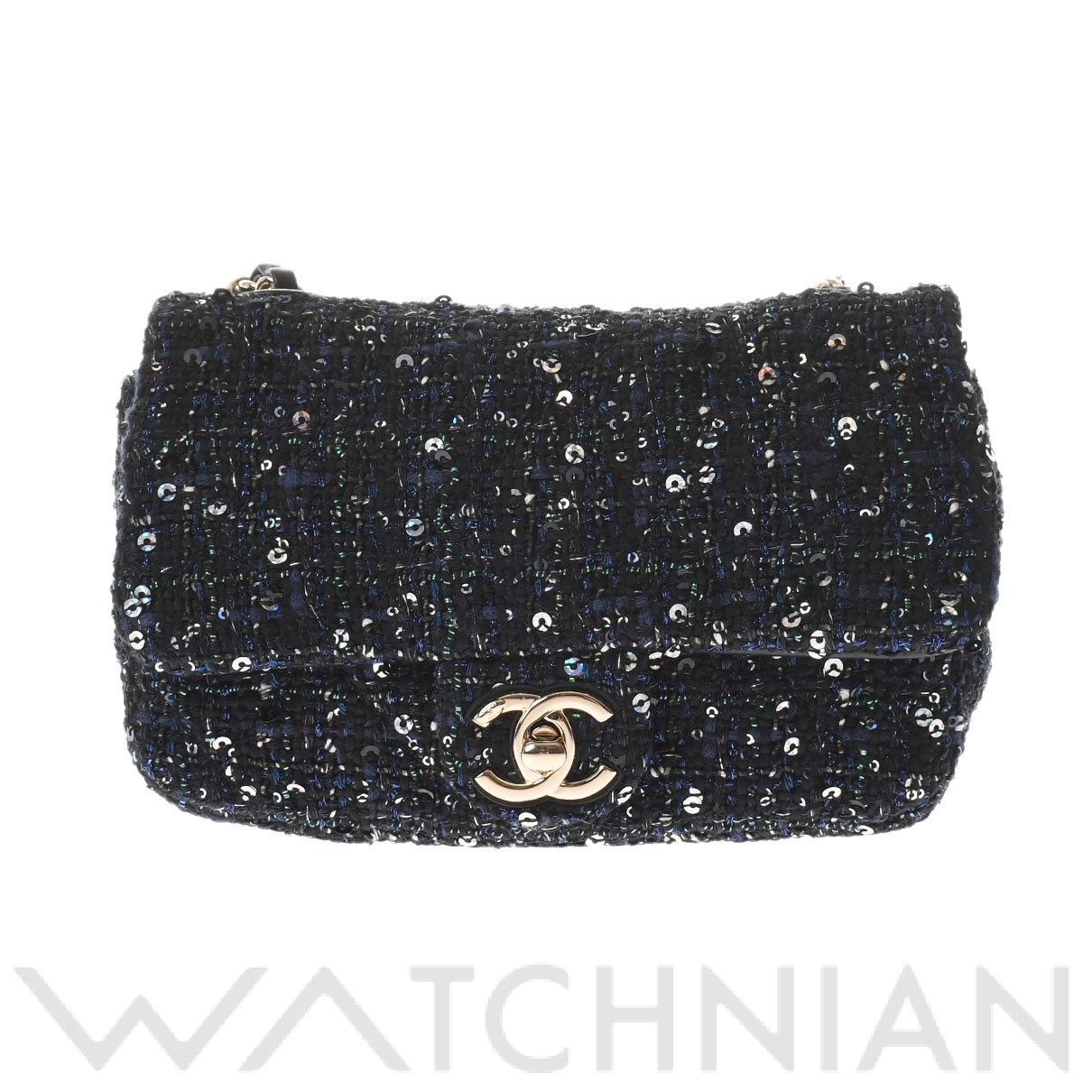 シャネル スモールフラップバッグ 2019年SS ネイビー/ゴールド金具