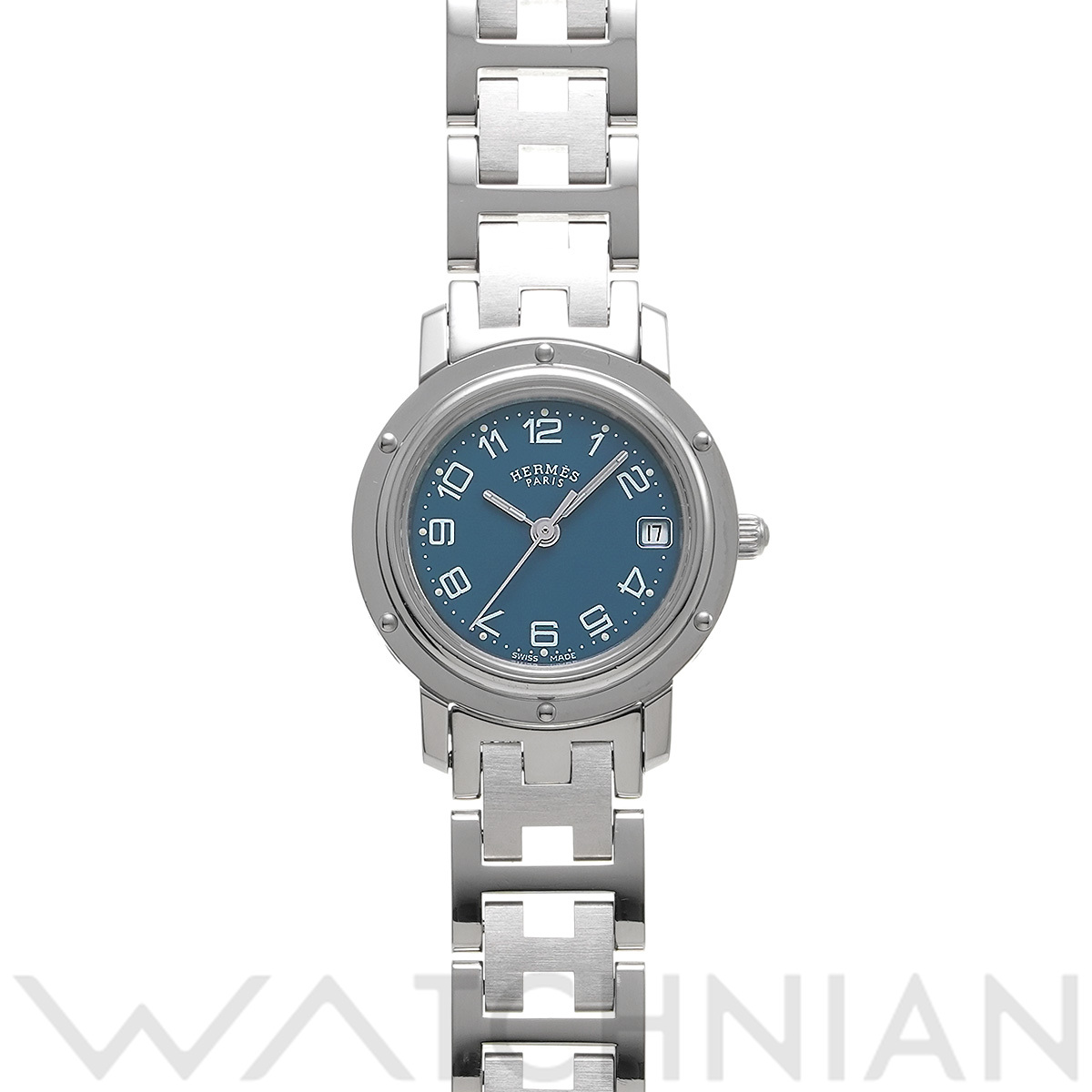 エルメス クリッパー CL4.210 ブルー レディース 時計 【中古