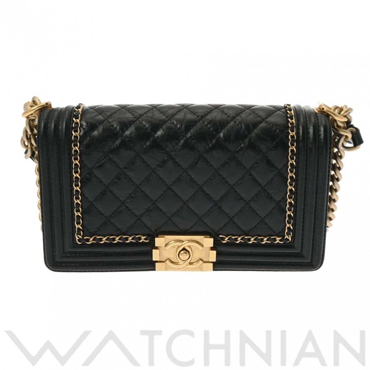 シャネル ボーイシャネル チェーンショルダー 25cm ブラック A67086
