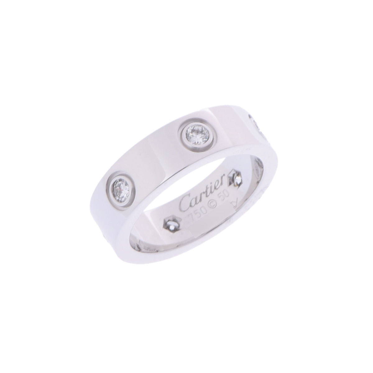 カルティエ ラブリング #50 フルダイヤ シルバー K18ホワイトゴールド