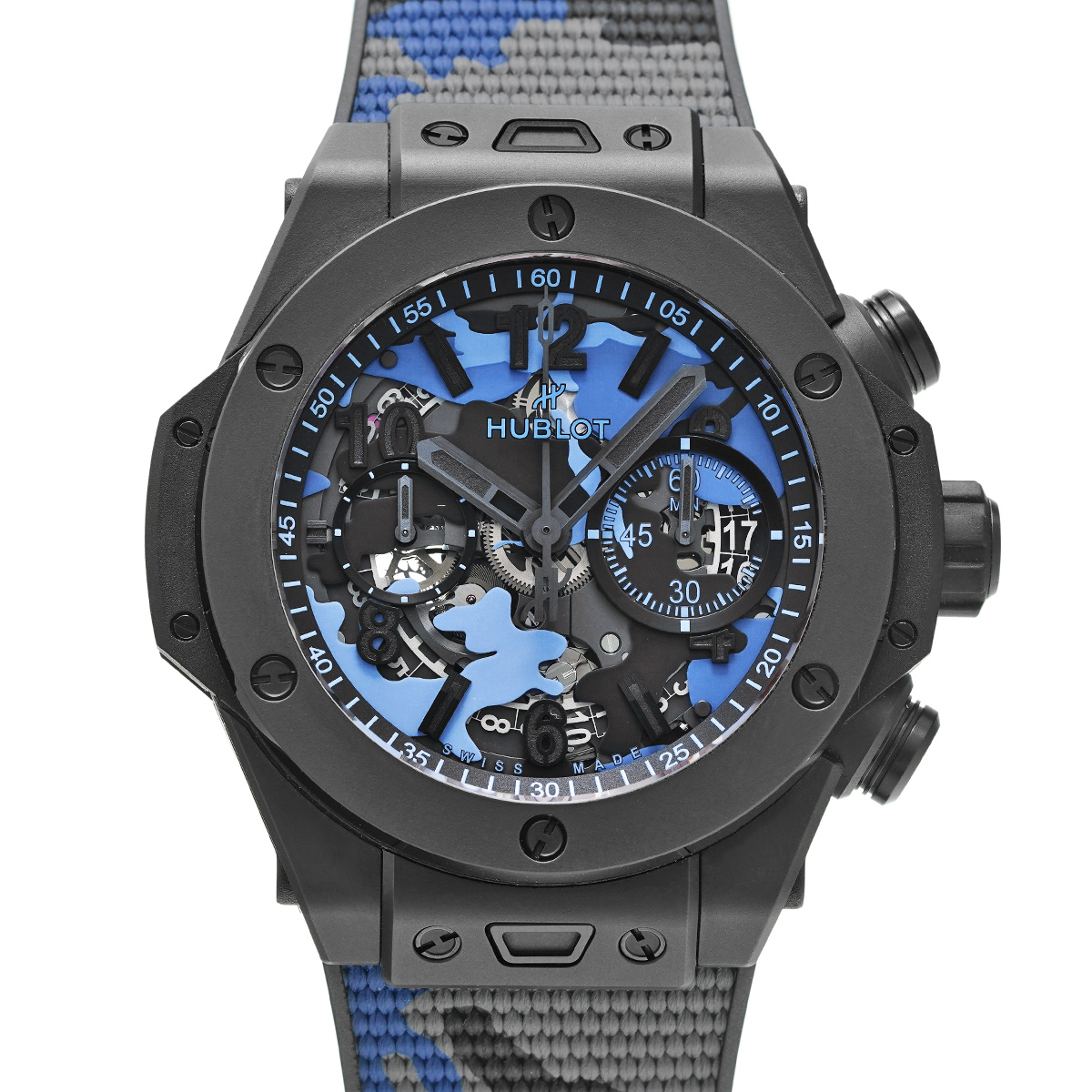 ウブロ ビッグバン ウニコ オールブラック ブルーカモ 421.CI.0190.RX