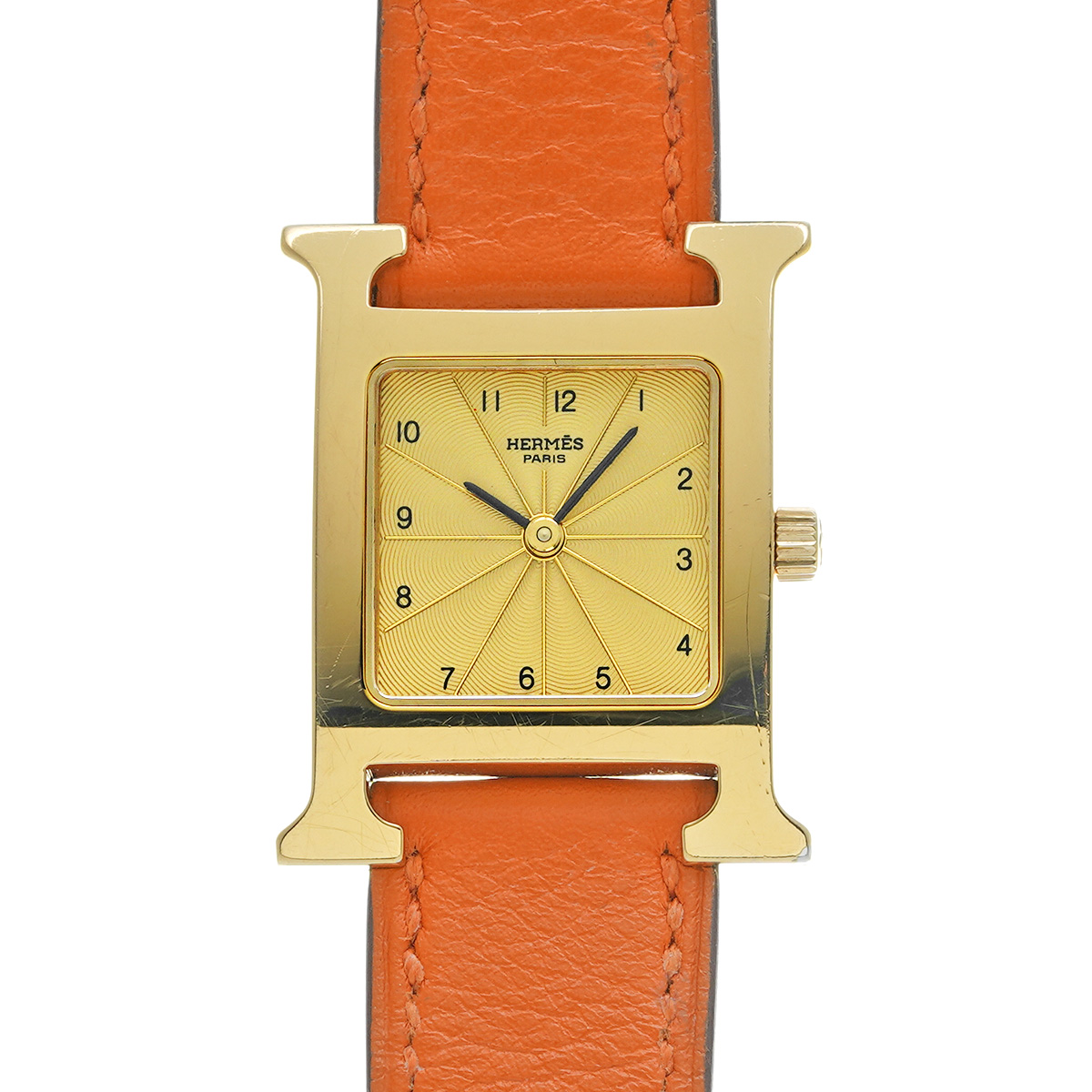 エルメス Hウォッチ HH1.201.460 シャンパン レディース 時計 【中古
