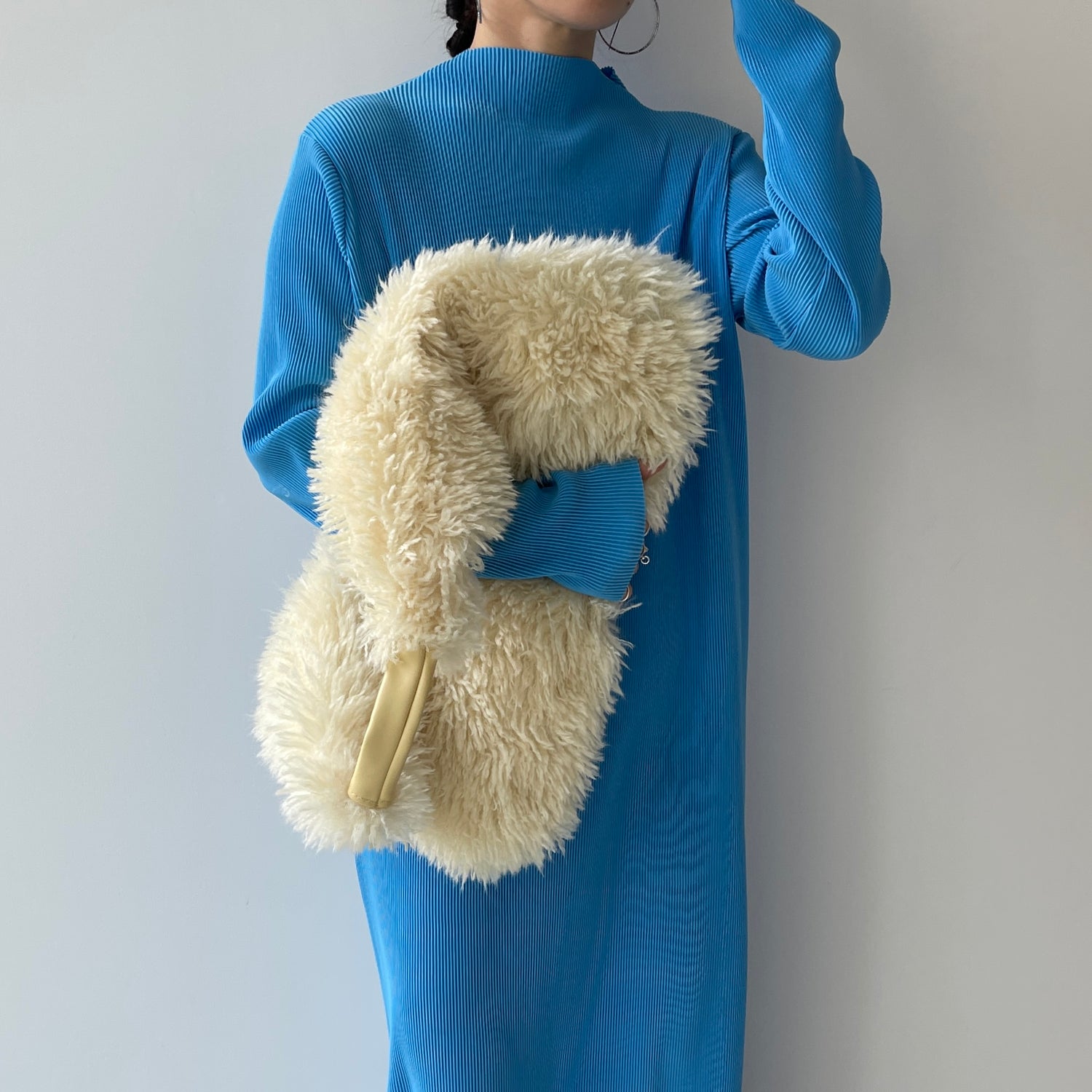 daily daily super stretch pleats one piece / blue [FREE or LONG