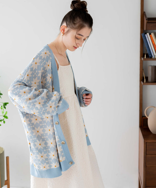 リネンライク総柄ルーズカーディガン – WEGO ONLINE STORE
