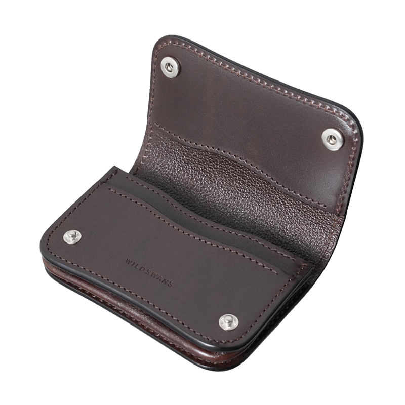 ホック付き名刺入れ《ジェネラル2》サドルプルアップ｜WILDSWANS