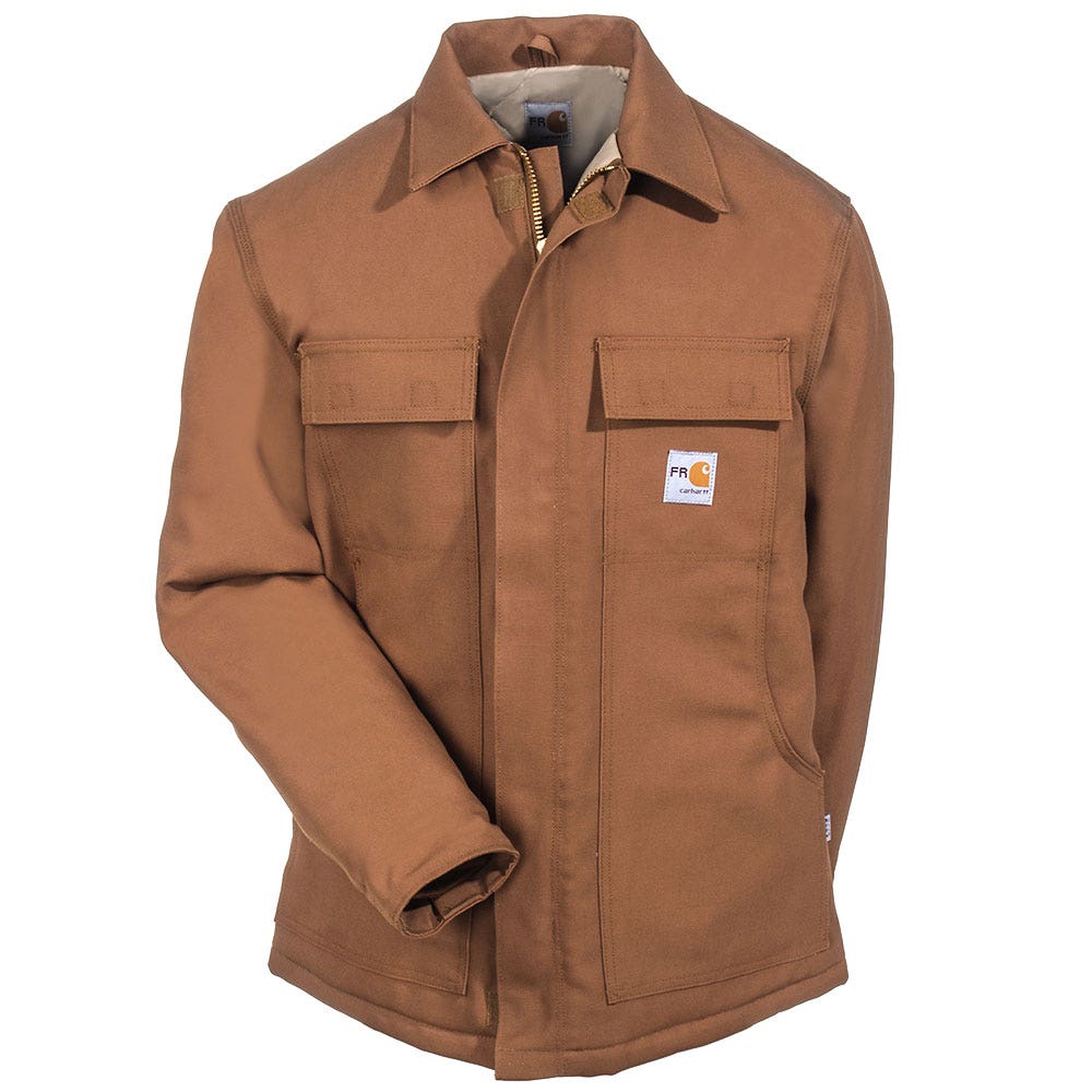 Carhartt Coats: Men's Flame Resistant 101618 211 Cotton Duck Lined