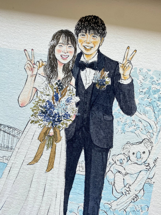 似顔絵作家：nokami|似顔絵ウェルカムボードのWORLD1（ワールドワン）