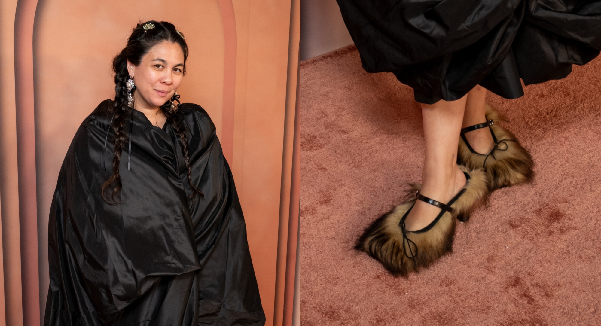 Simone Rocha Slips On Her Unconventional Faux Fur Mules in Doha