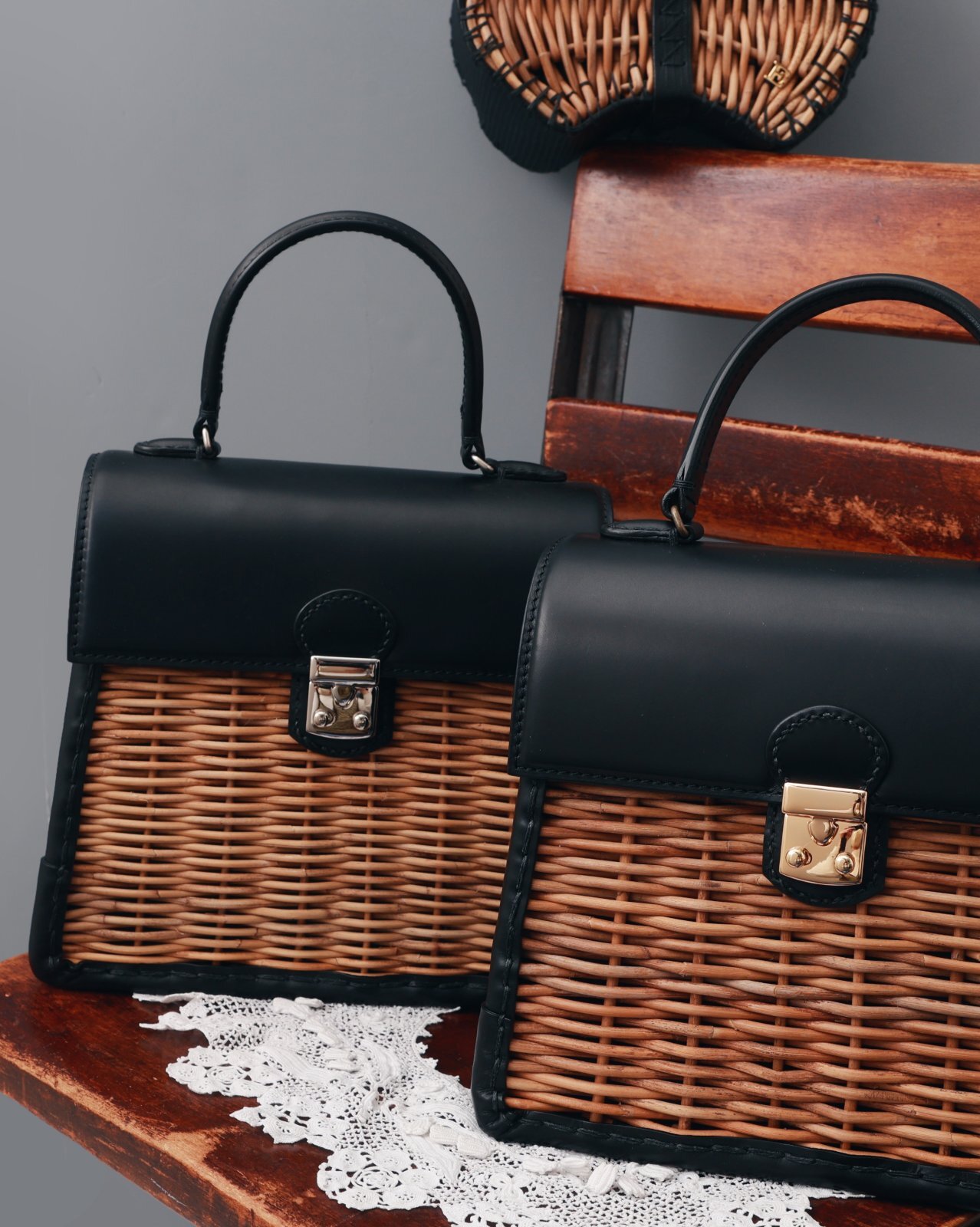 ebagos エバゴス カーフ 鍵付きハンドバッグ