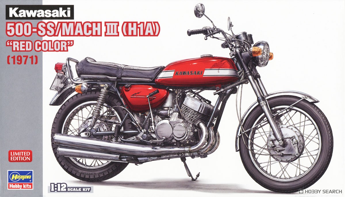 プラモデル KAWASAKI MACH-Ⅲ レッドカラー ハセガワ1/12 カワサキ 500