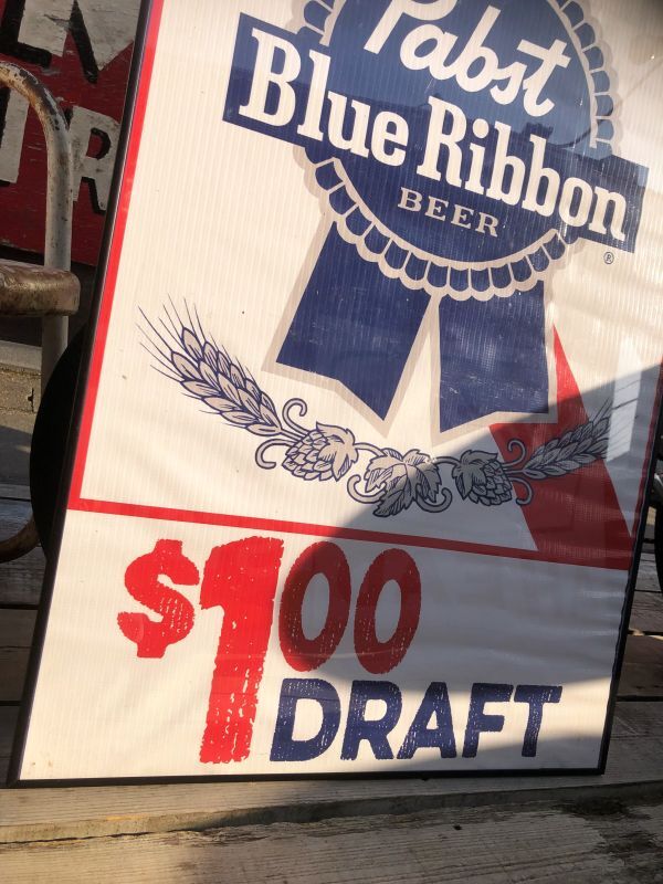 Vintage Pabst Blue Ribbon Beer Store Display Vinyl Banner Sign