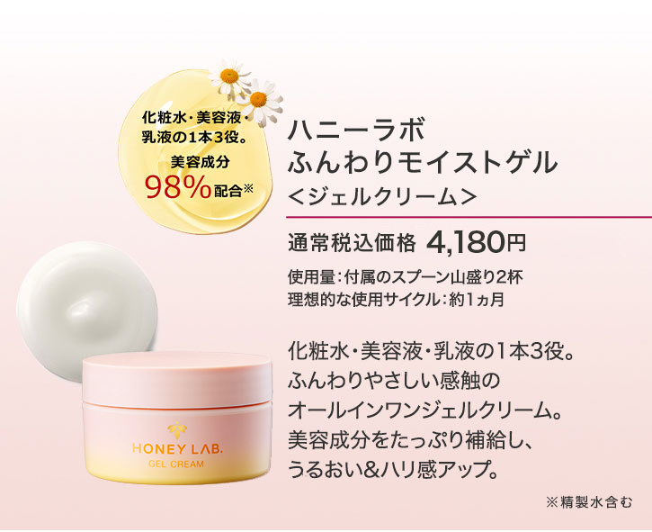 ハニーラボ ふんわりモイストゲル｜化粧品の通販 山田養蜂場【公式】