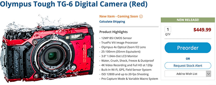Olympus TG-6 officially announced – 43 Rumors