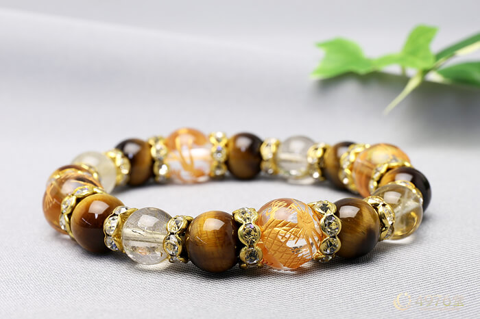 金龍水晶・タイガーアイ・ルチルクォーツ ブレスレット ｜ 天然石通販