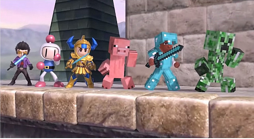 大乱闘スマッシュブラザーズ SPECIAL」では，Minecraftのスティーブと