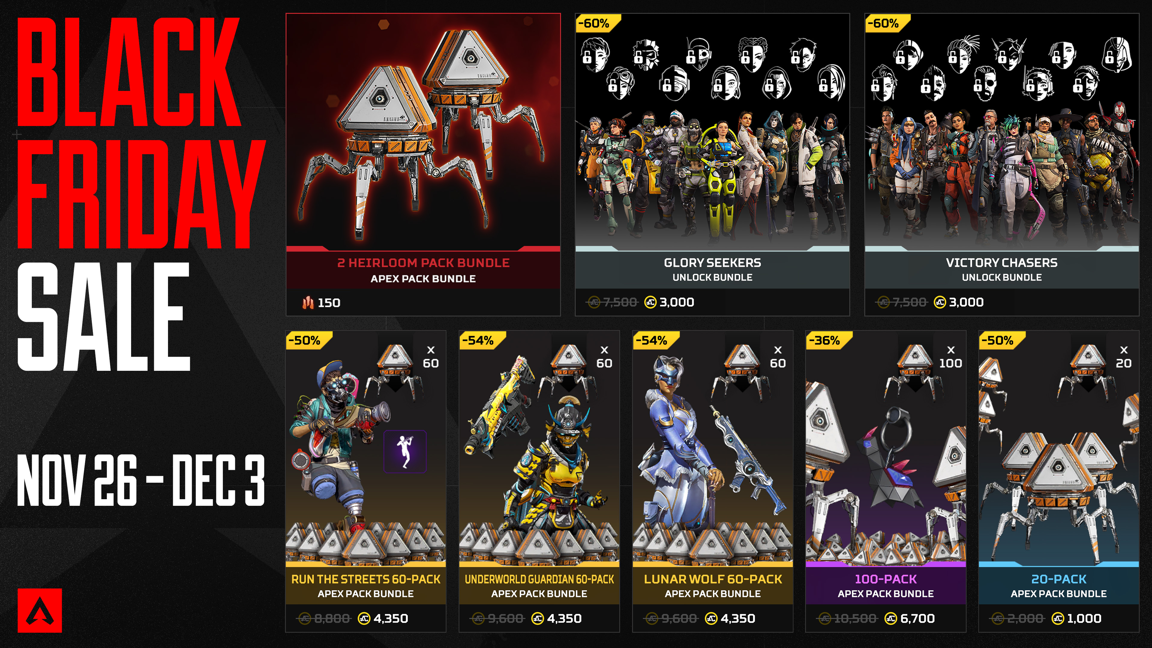 交換1回分でスパレジェを2つ手に入れられるバンドルも登場。「Apex