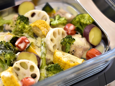 テーブルで水蒸気調理 クイジナート「ヘルシークッカー」 | お菓子