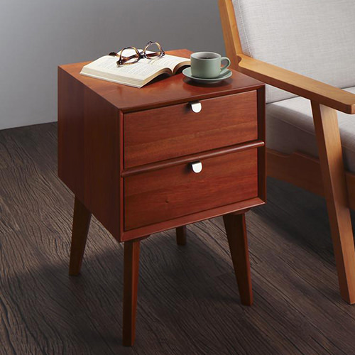 天然木マホガニー材 北欧ヴィンテージ風リビング収納シリーズ サイド