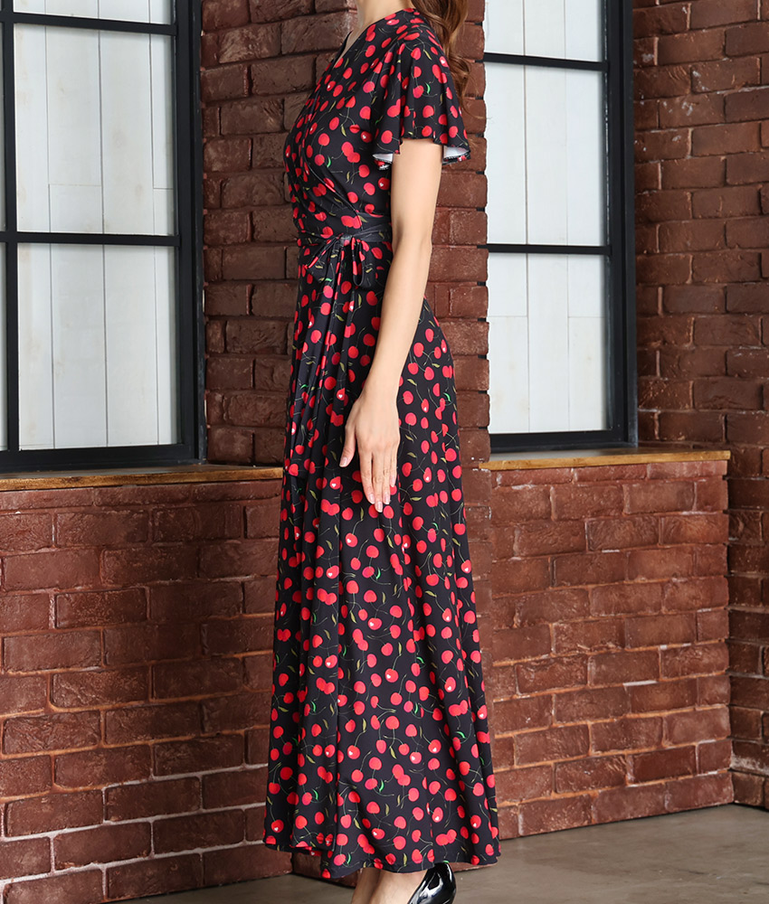 チェリー柄マキシワンピース/MIRIN - カラードレス