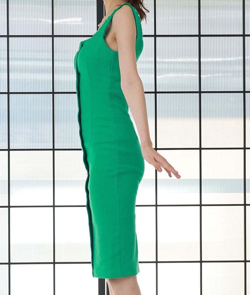 ツイードフリンジワンピース/黒木麗奈 - カラードレス