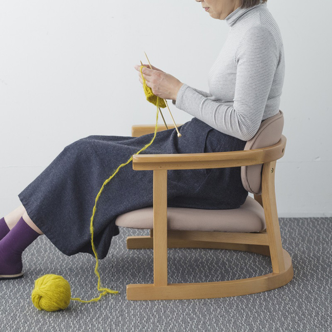 無限工房◾️かに座椅子 ローチェア 福竹産業 木製家具 リラックス