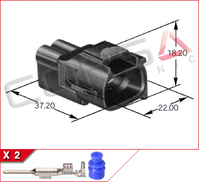 7282-7020-10 - Yazaki | 090II-2P-4 - Corsa Technic | 2-Way Kit