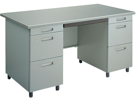 コクヨ 事務用SR型 両袖机 W1460×D730×H740 グレー SD-SR2D33N3が