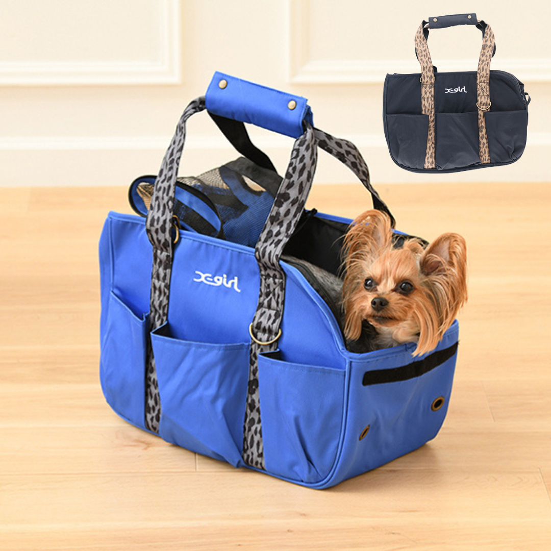 X-girl（エックスガール）レオパード柄 キャリートート｜全2色 | 犬服