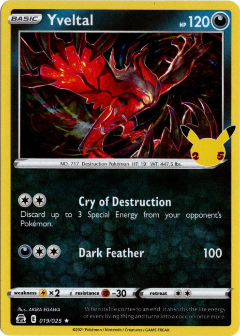 イベルタル 海外版 英語版 25th Yveltal - 19/25 -【Card Chicken】