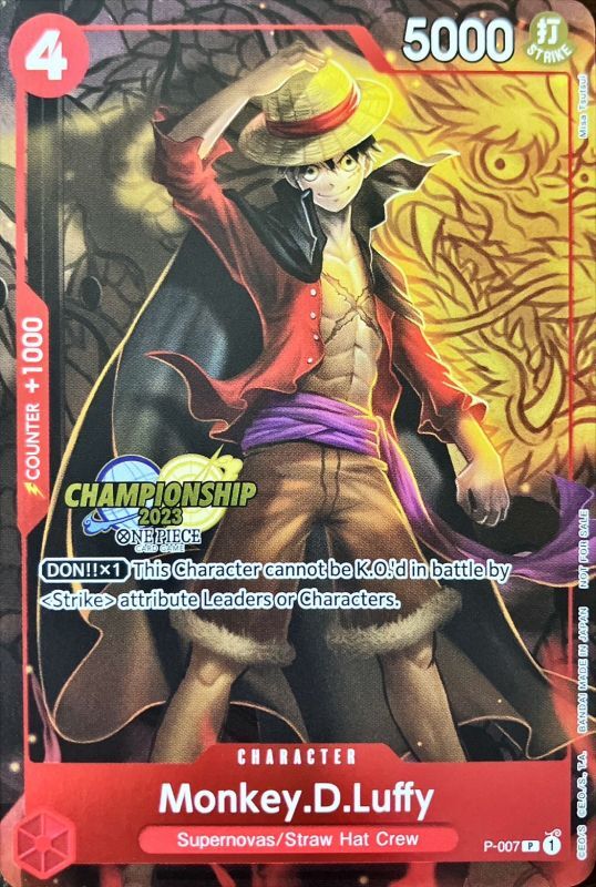 英語版】 モンキー・D・ルフィ Monkey.D.Luffy 【P】 《赤》 《P-007