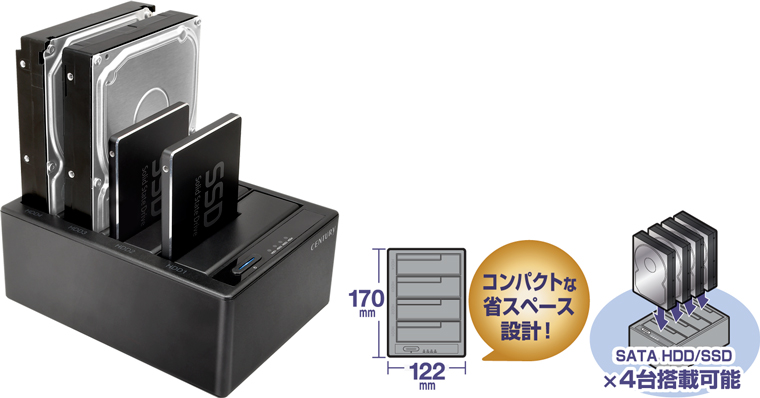 販売終了】 裸族のお立ち台 QUAD USB3.1 Gen2 (CROS4U31C