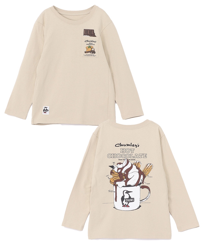Kids Hot Chocolate Pocket Brushed L/S T-Shirt|CHUMS(チャムス