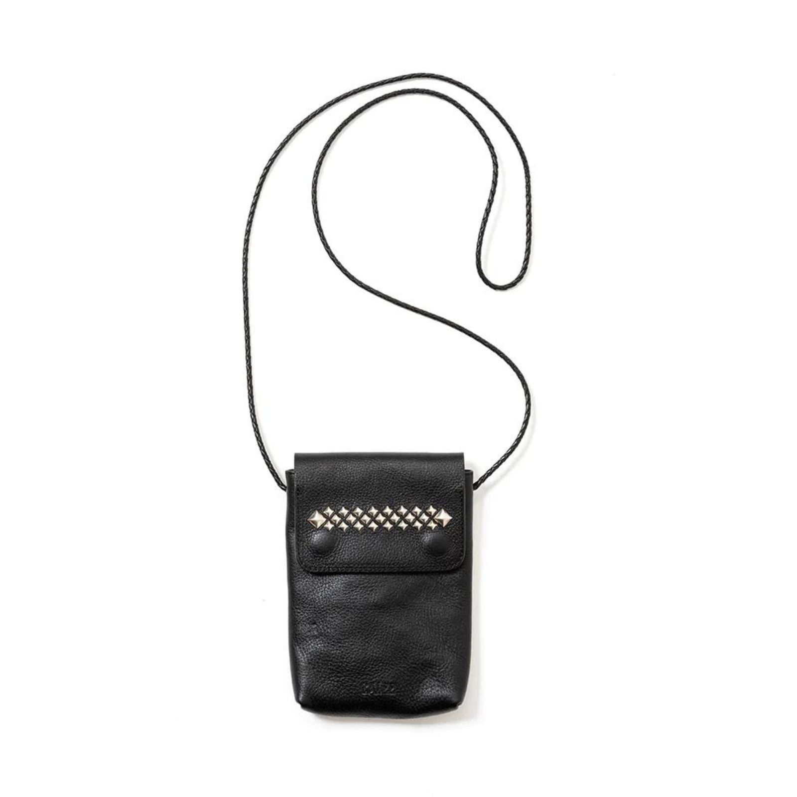 CALEE - STUDS LEATHER SHOULDER POUCH (BLACK) / スタッズレザー