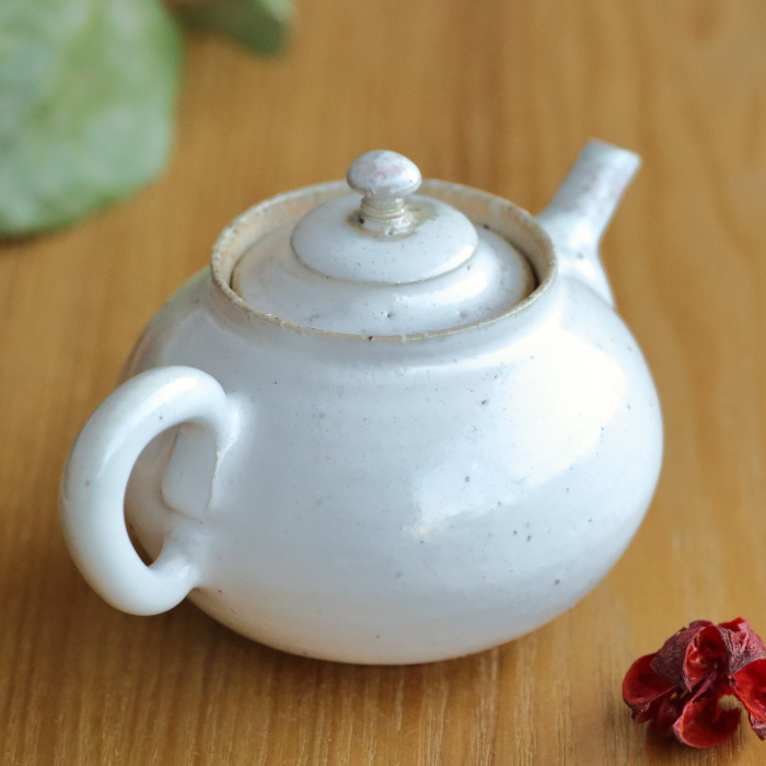 山田想 白急須 満容量170ml 常滑焼ティーポット 作家もの 日本茶中国茶