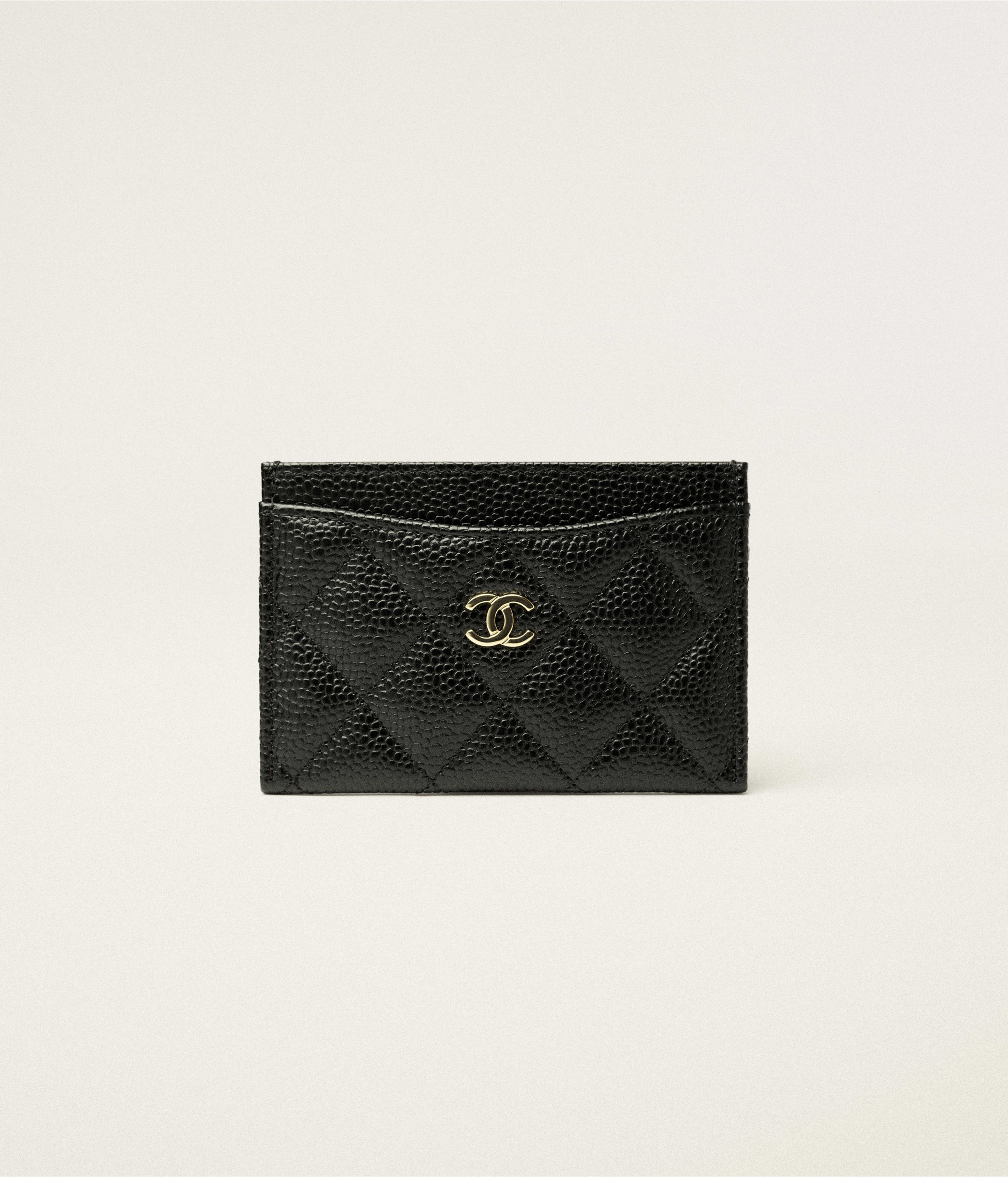 クラシック カードケース - グレインド カーフスキン、ブラック