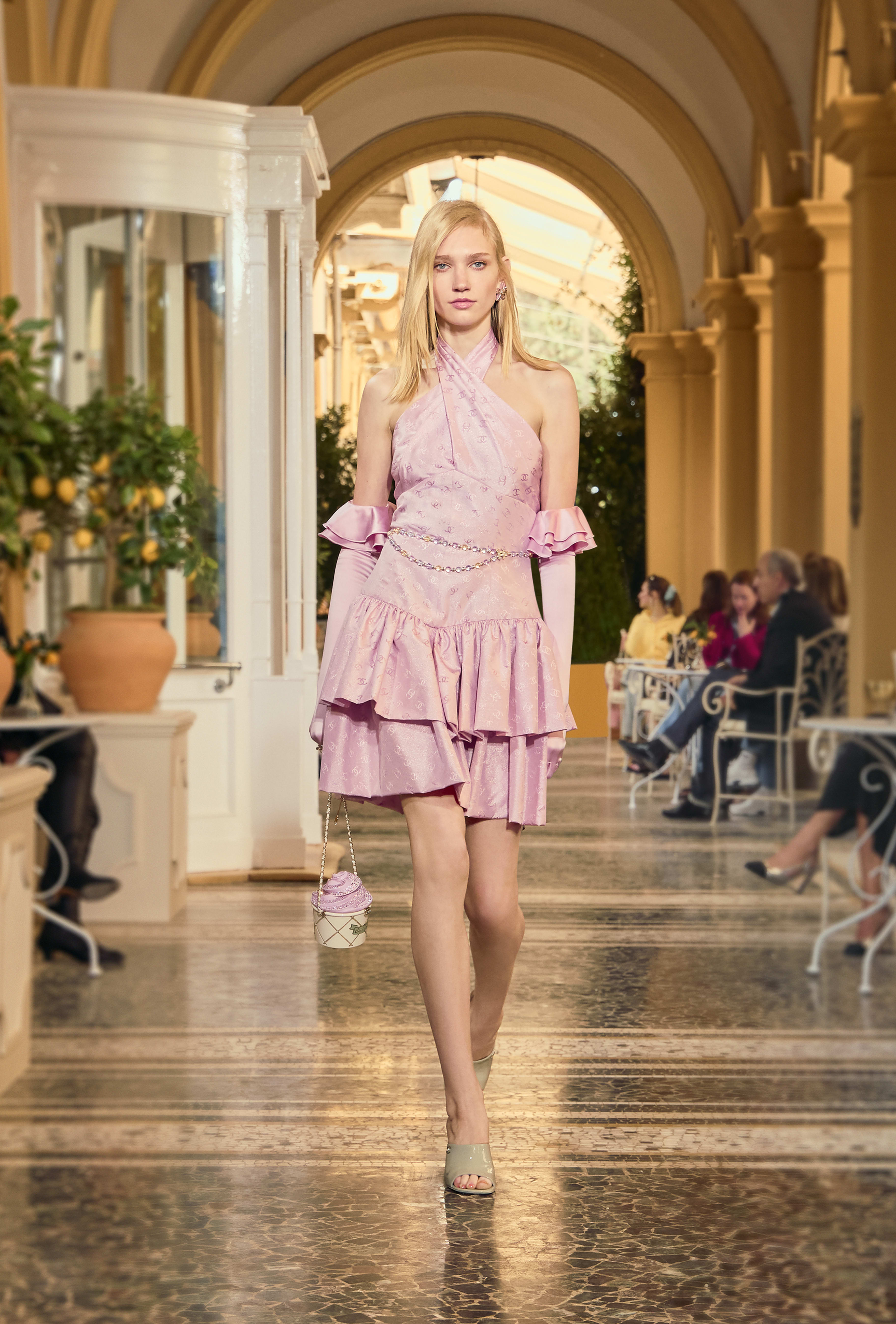 アイスクリーム イヴニングバッグ、プレキシ & ストラス、ホワイト