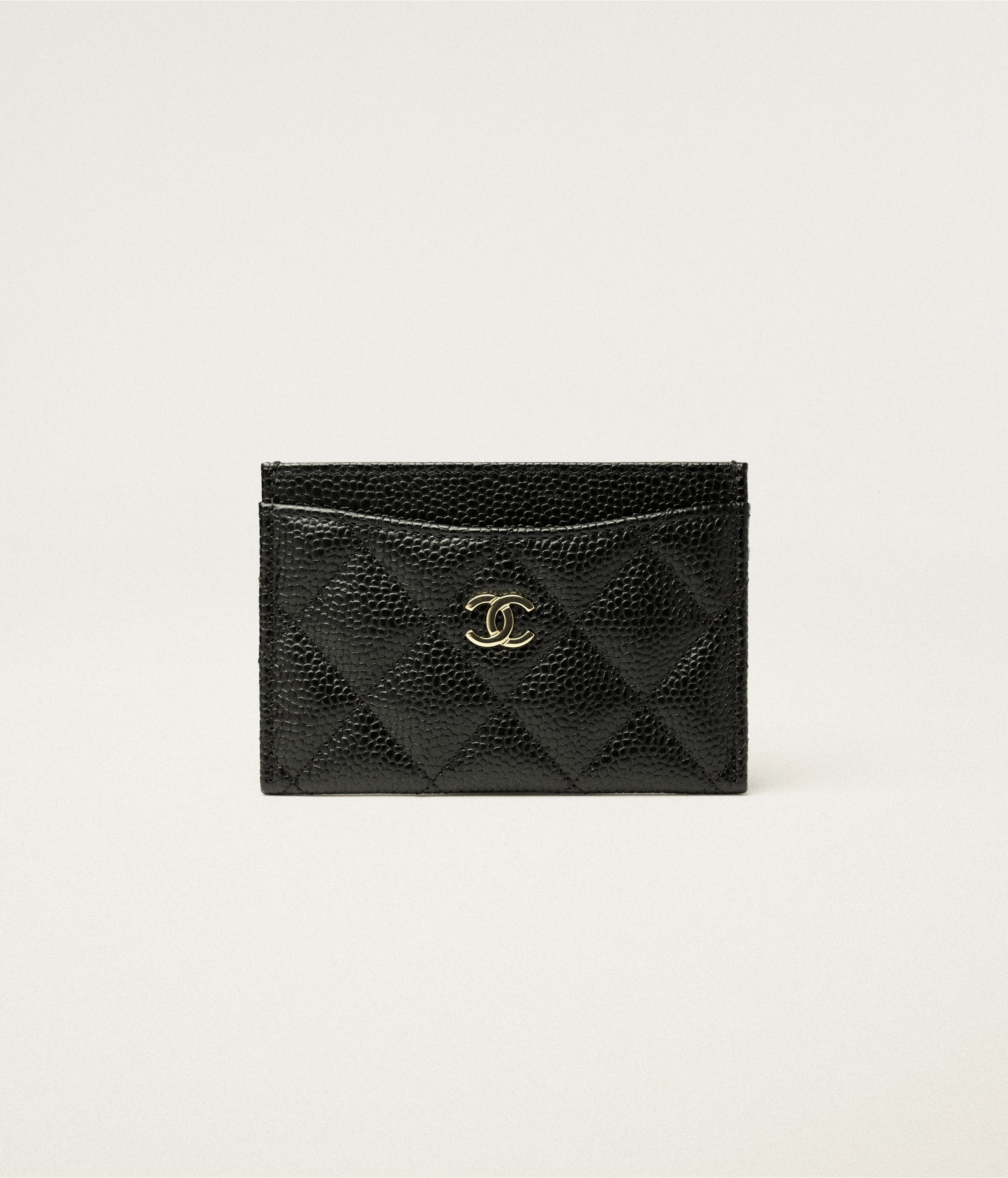 クラシック カードケース - グレインド カーフスキン、ブラック