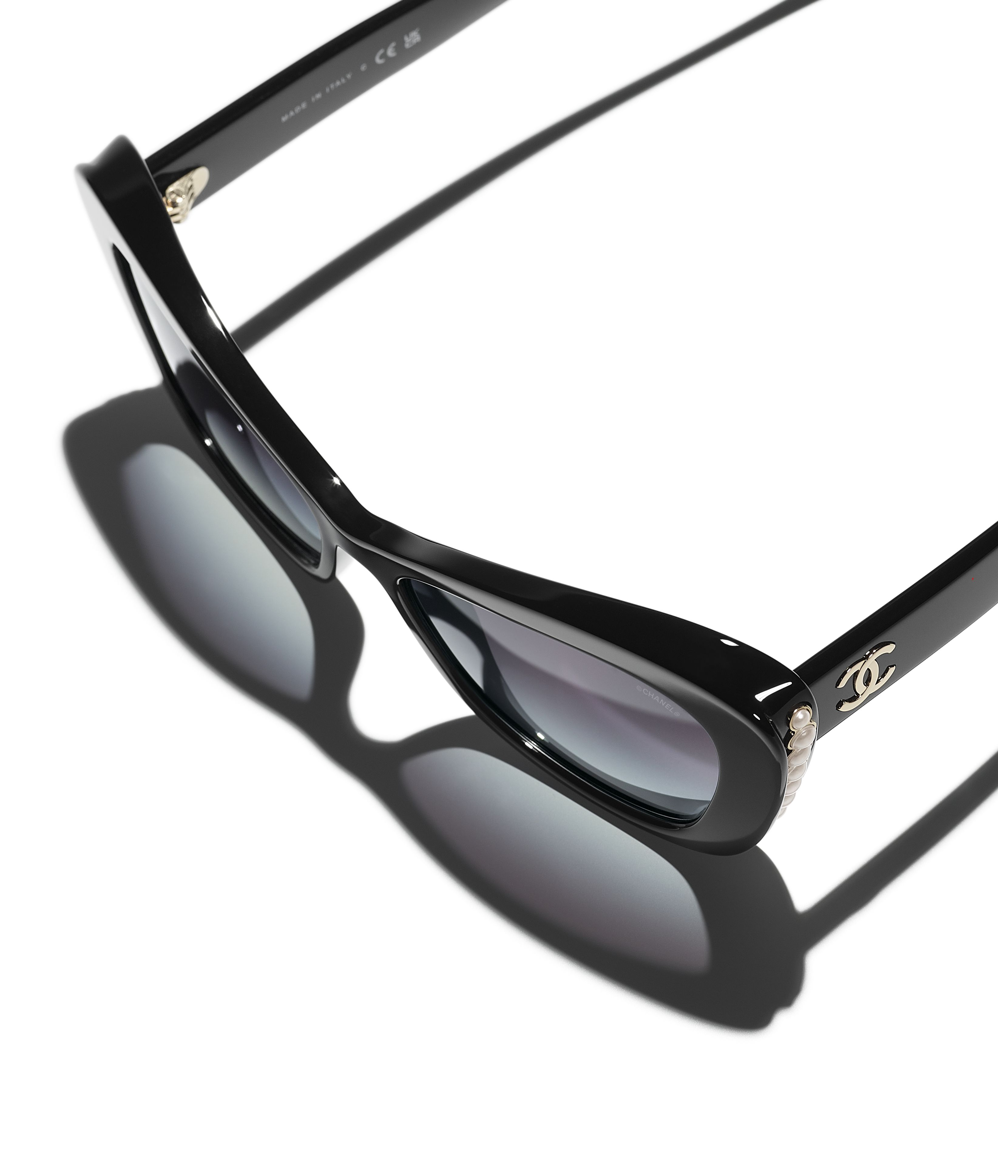 CHANEL Sunglasses: Cat Eye Sunglasses, acetate & glass pearls