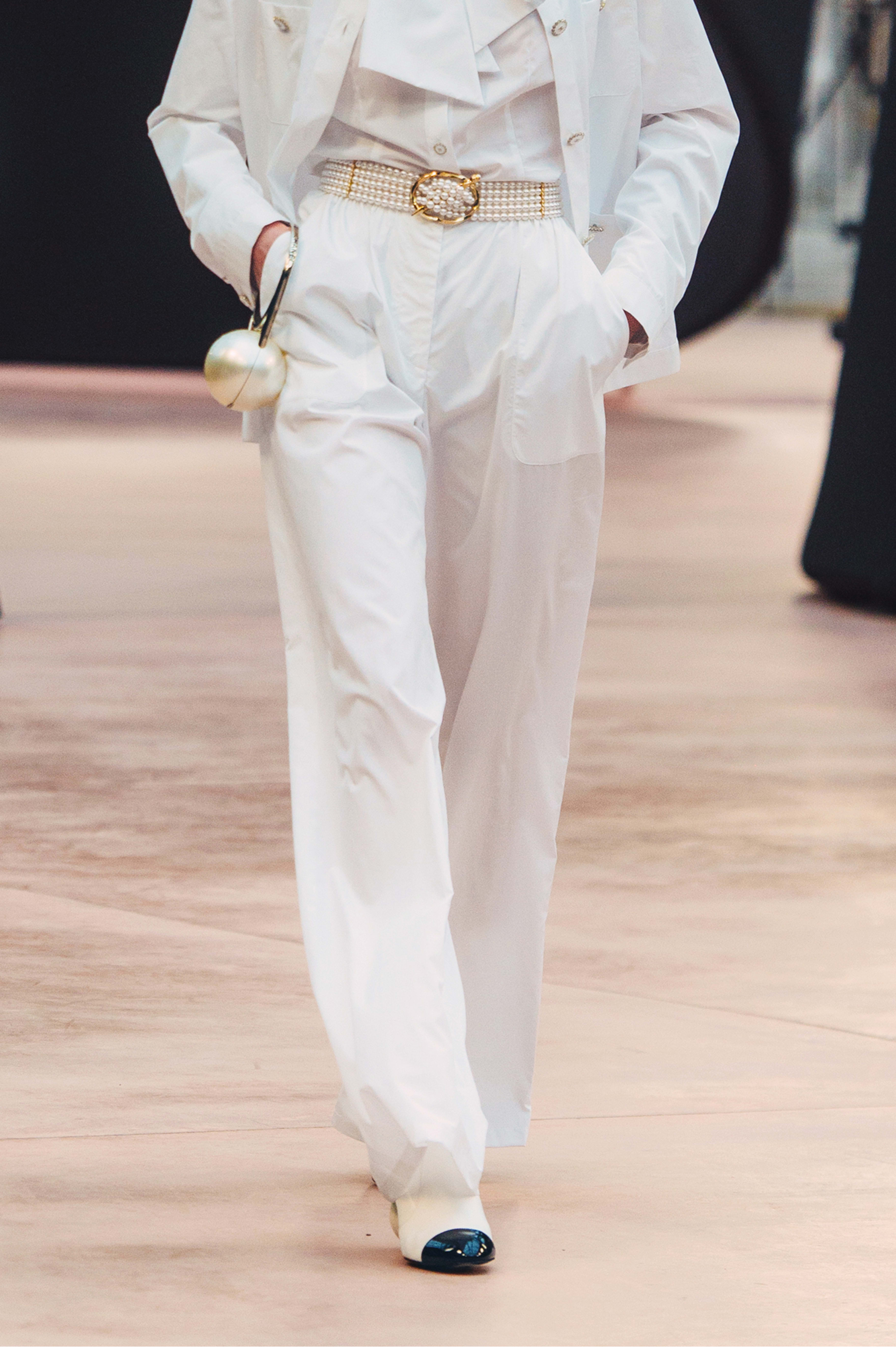 Pants - Cotton poplin, white — Fashion | CHANEL