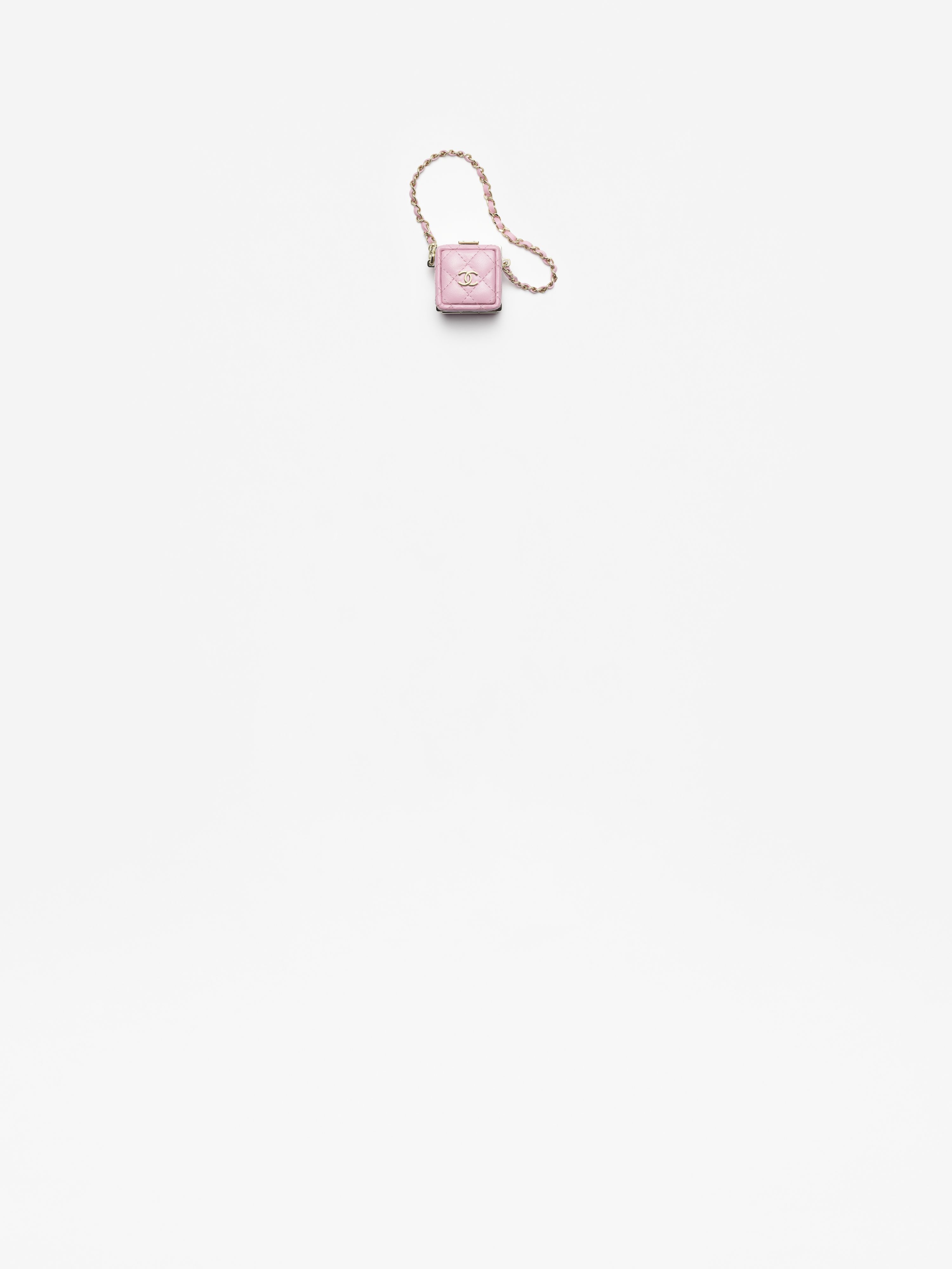 Mini bag charm - Lambskin & gold-tone metal, pink — Fashion | CHANEL