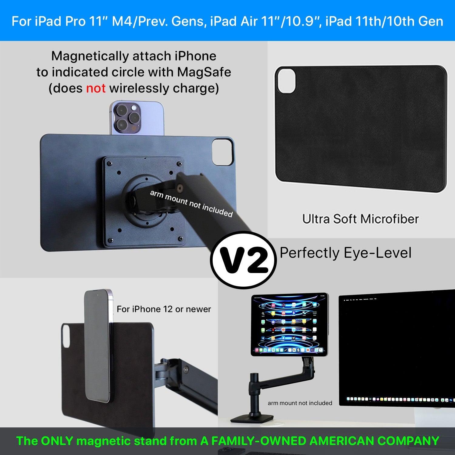 MagFlött VESA Mount for iPad Pro | Magnetic iPad Stand