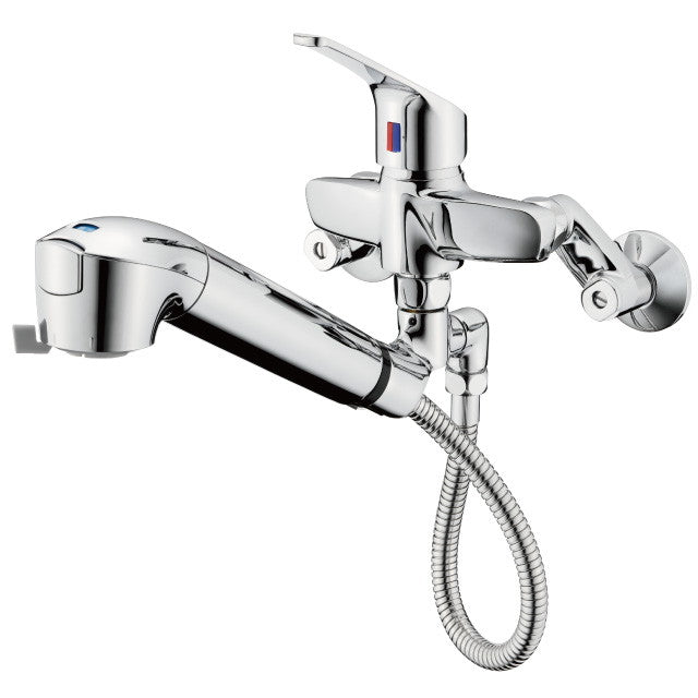 タカギ みず工房クリーン JL336MN 蛇口一体型浄水器 壁出し混合水栓