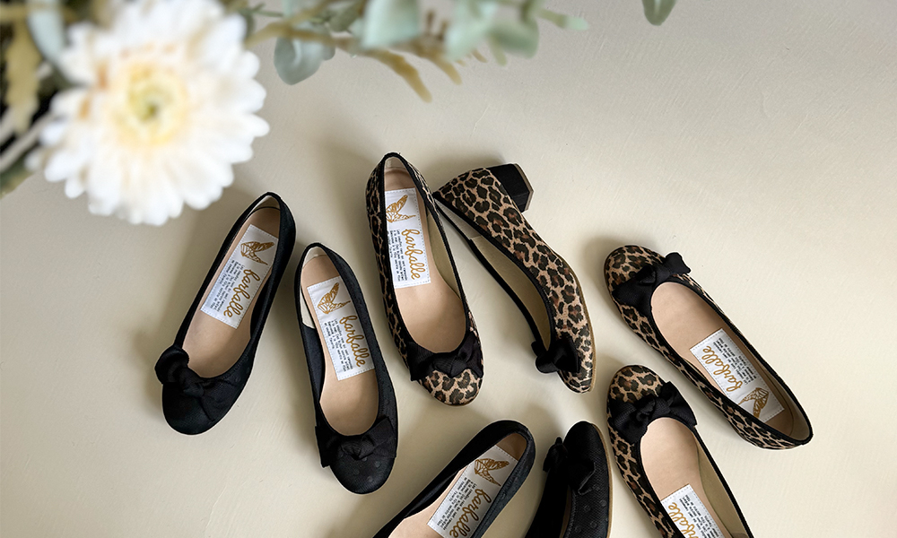 リボン付バレエ（撥水） / バレエシューズブランドのファルファーレ