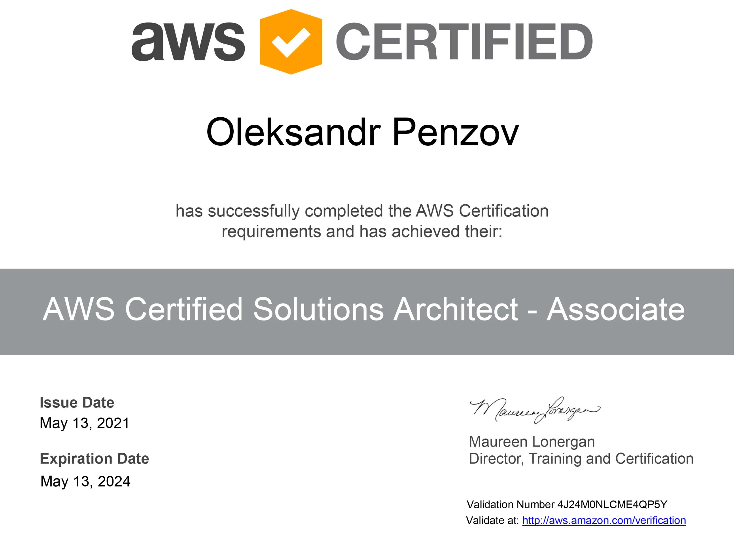Cleveroad Completed AWS Solutions Architect Certification