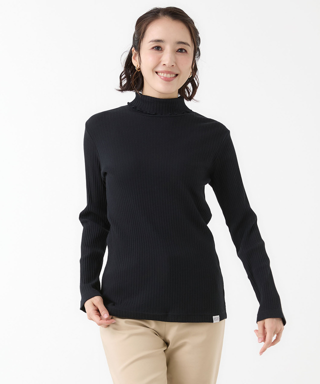 レディース リブ メロー ハイネックカットソー通販 [2002-61201