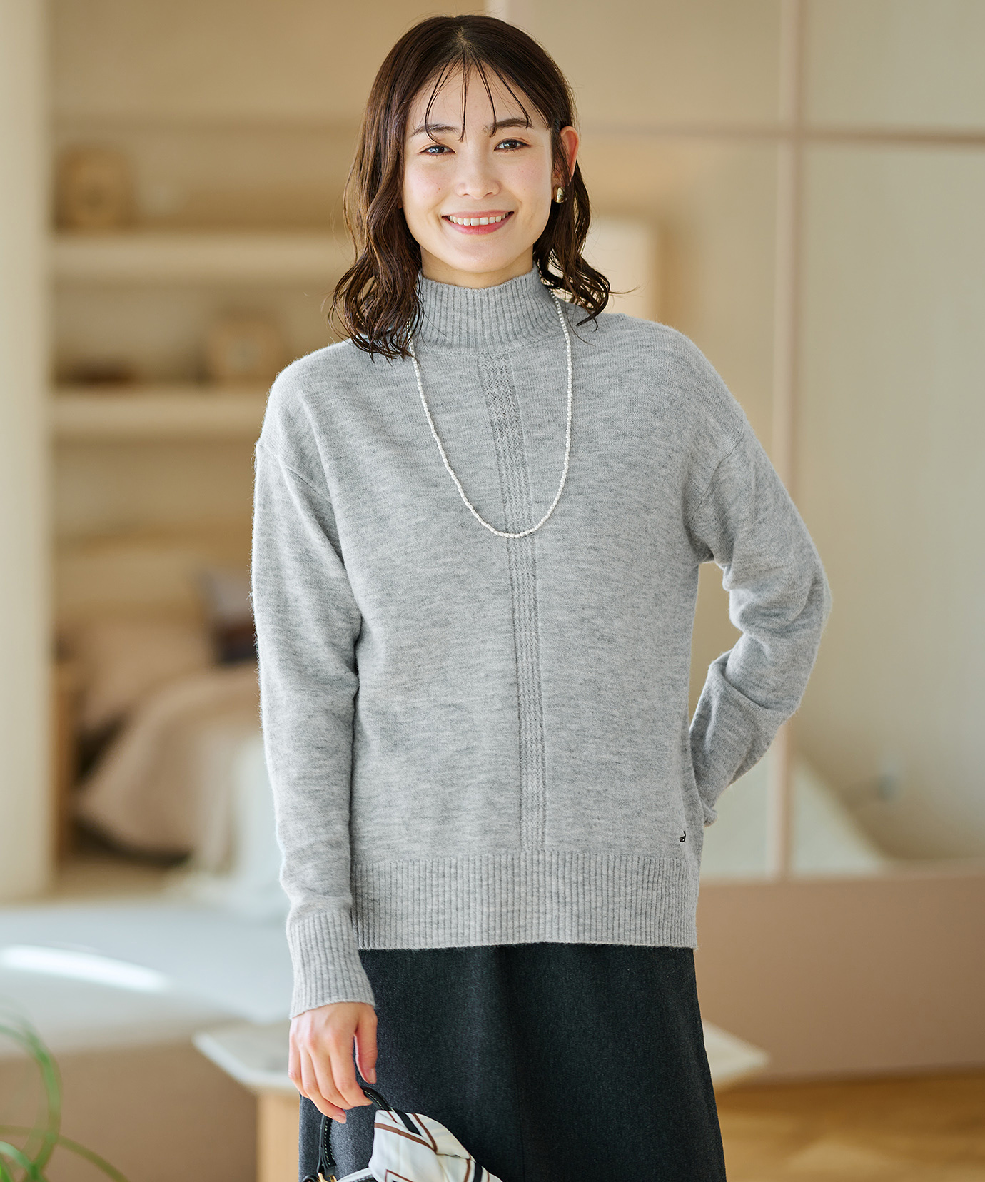 レディース ウールブレンド タートルネック ニット【手洗いOK】通販