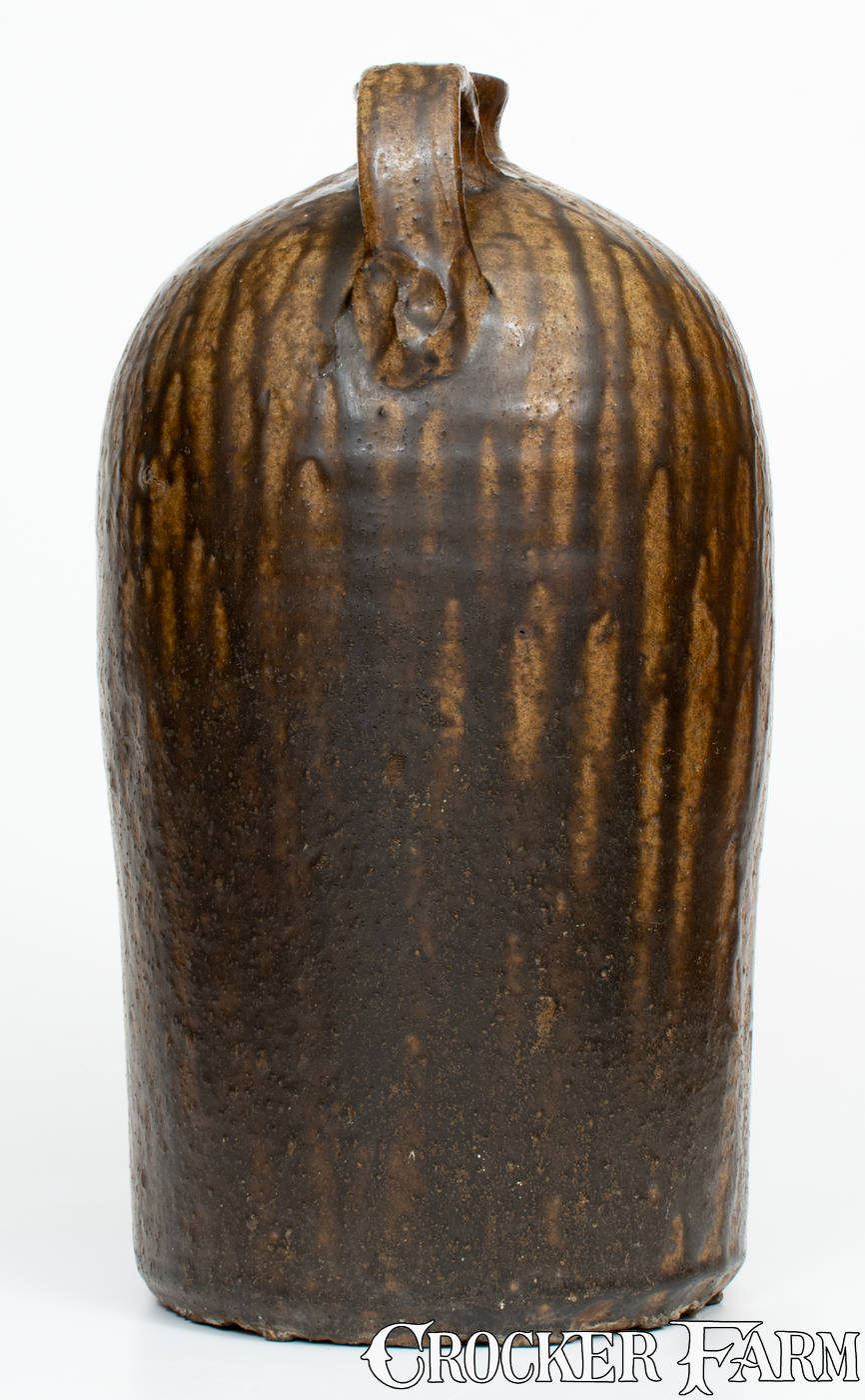 Crawford County, Georgia Stoneware Jug w/ Fine Alkaline Glaze Runs