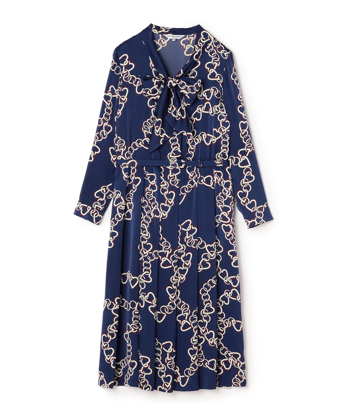 ハートチェーンプリントボウタイワンピース 49AV JUNKO SHIMADA