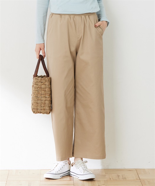 ストレッチワイドパンツ【リブウエスト】 DECOY｜クロスプラス公式通販