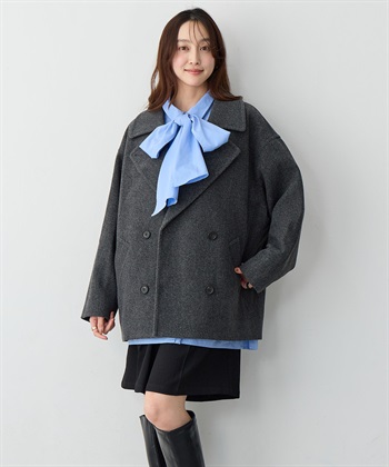 anyfee/大きいサイズ】ミディ丈Pコート anyfee｜クロスプラス公式通販